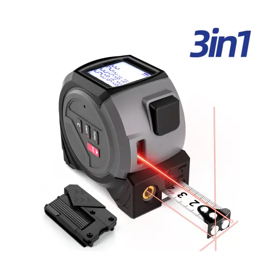 3-in-1 Laser Measuring Tape with Digital Display & 40M/60M Distance Meter